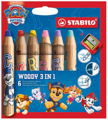 STABILO woody 3 in 1 PAW Patrol Pencils – Wallet of 6 (Limited Edition)