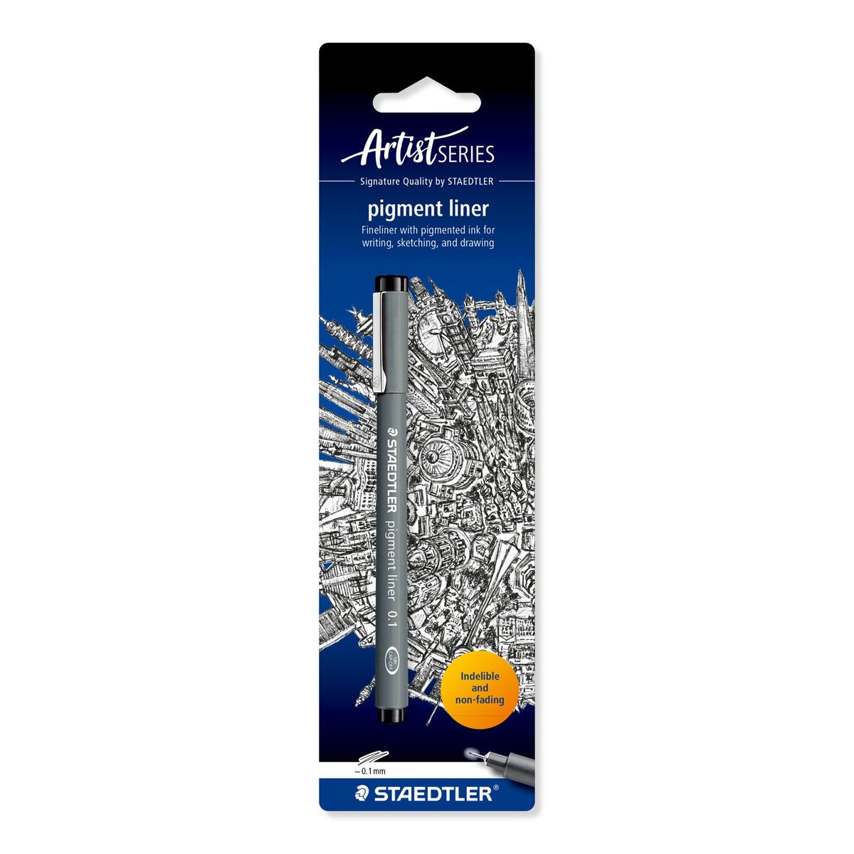 Staedtler Pigment Liner Fineliner 308 – 0.1 mm, Black (Blister Card)