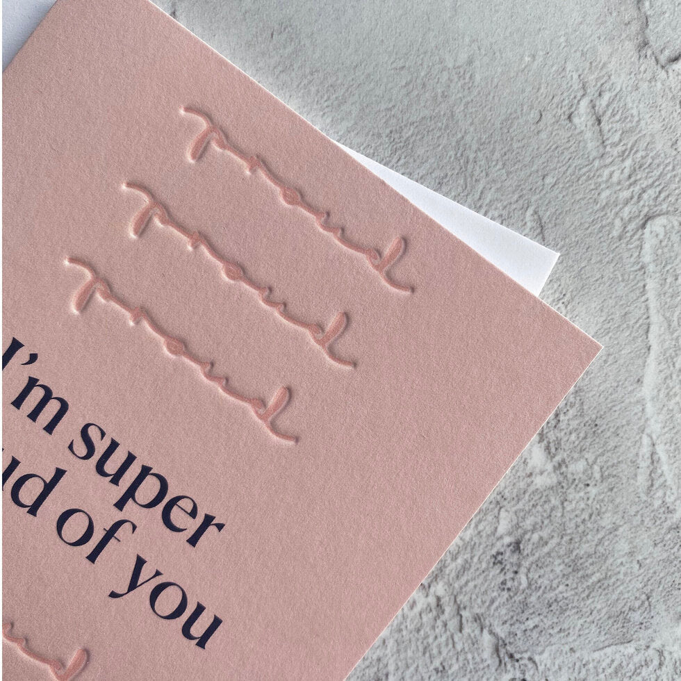Type Dreams I'm Super Proud of You Greetings Card by Heyyy