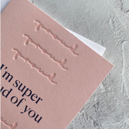 Type Dreams I'm Super Proud of You Greetings Card by Heyyy