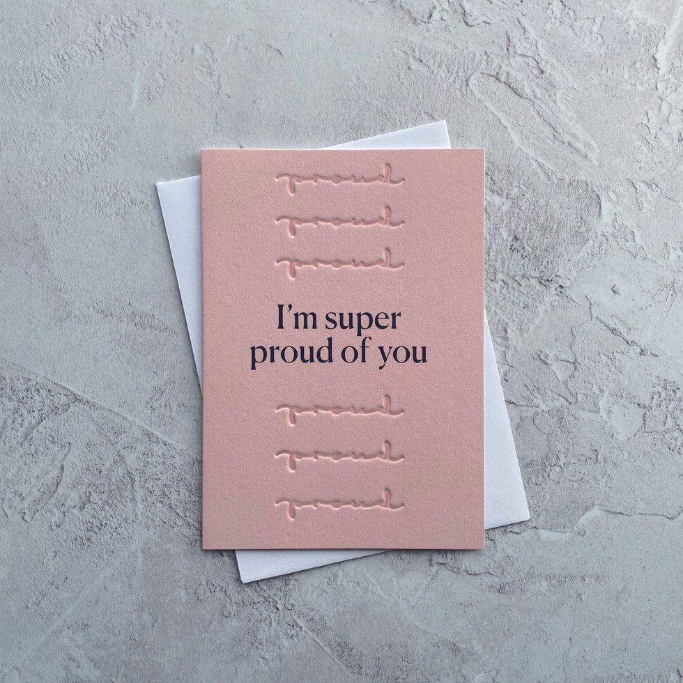 Type Dreams I'm Super Proud of You Greetings Card by Heyyy