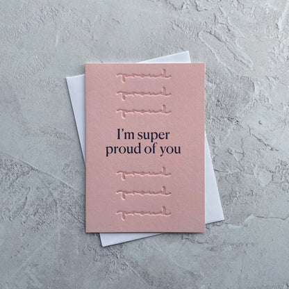 Type Dreams I'm Super Proud of You Greetings Card by Heyyy