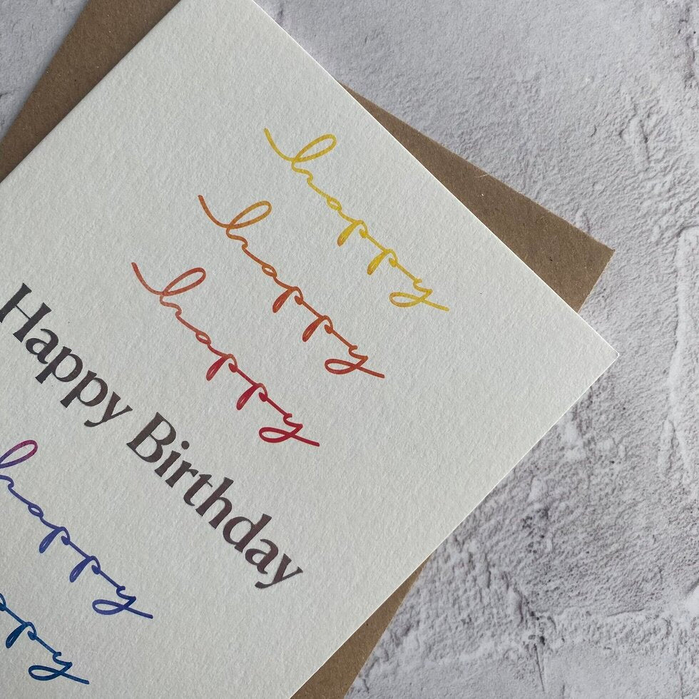 Type Dreams Happy Birthday Greetings Card by Heyyy