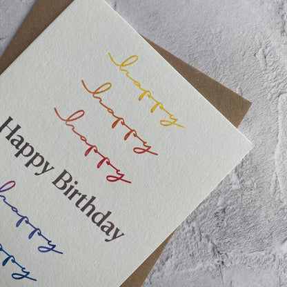 Type Dreams Happy Birthday Greetings Card by Heyyy