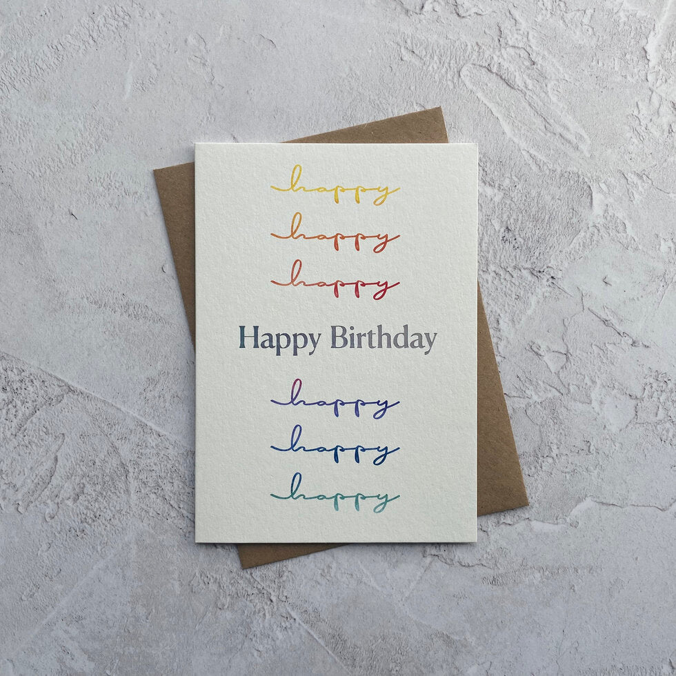 Type Dreams Happy Birthday Greetings Card by Heyyy