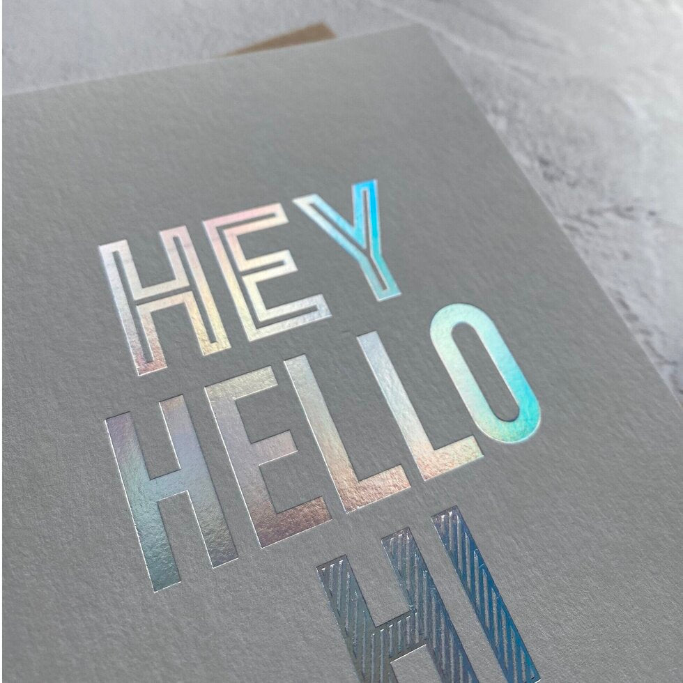 Type Dreams Hey Hello Hi Greetings Card by Heyyy