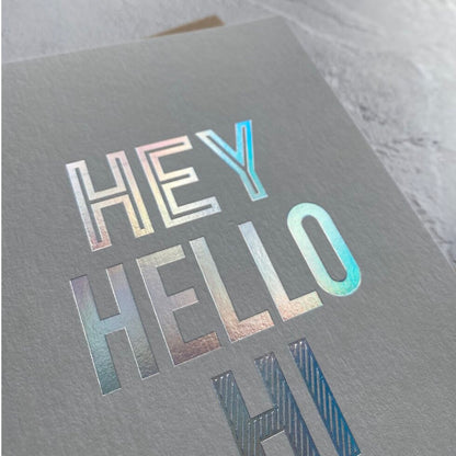 Type Dreams Hey Hello Hi Greetings Card by Heyyy
