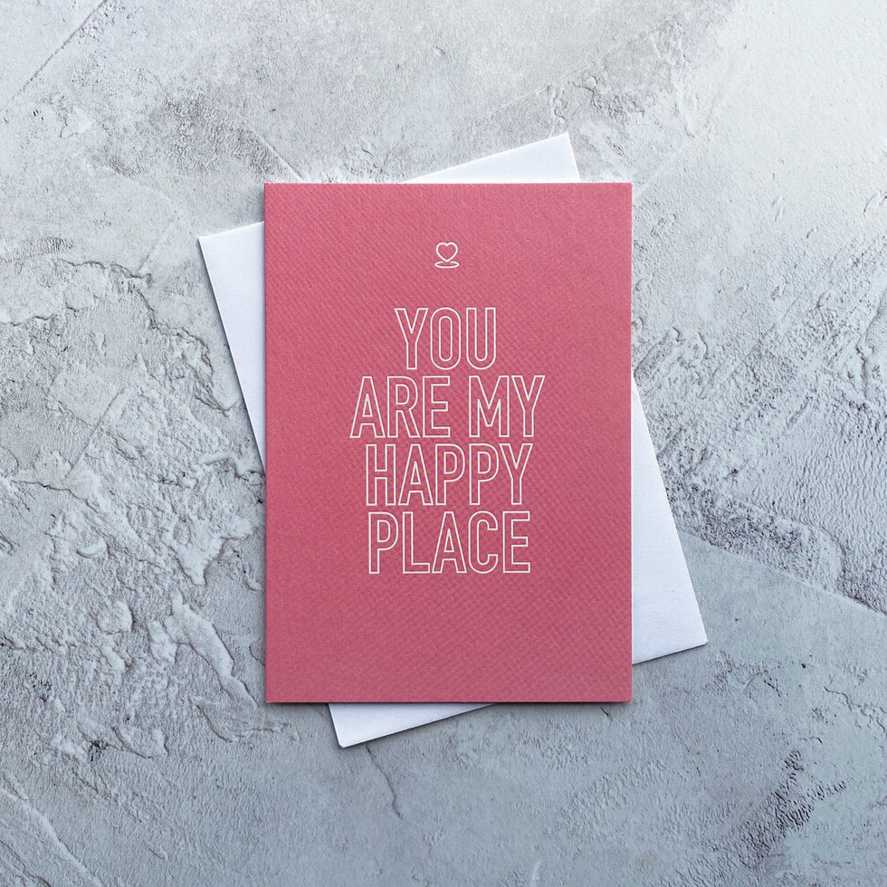 Type Dreams You Are My Happy Place Greetings Card by Heyyy