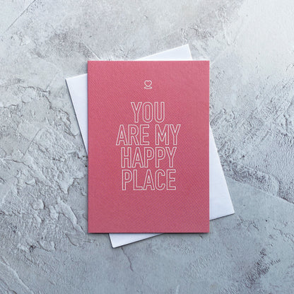 Type Dreams You Are My Happy Place Greetings Card by Heyyy