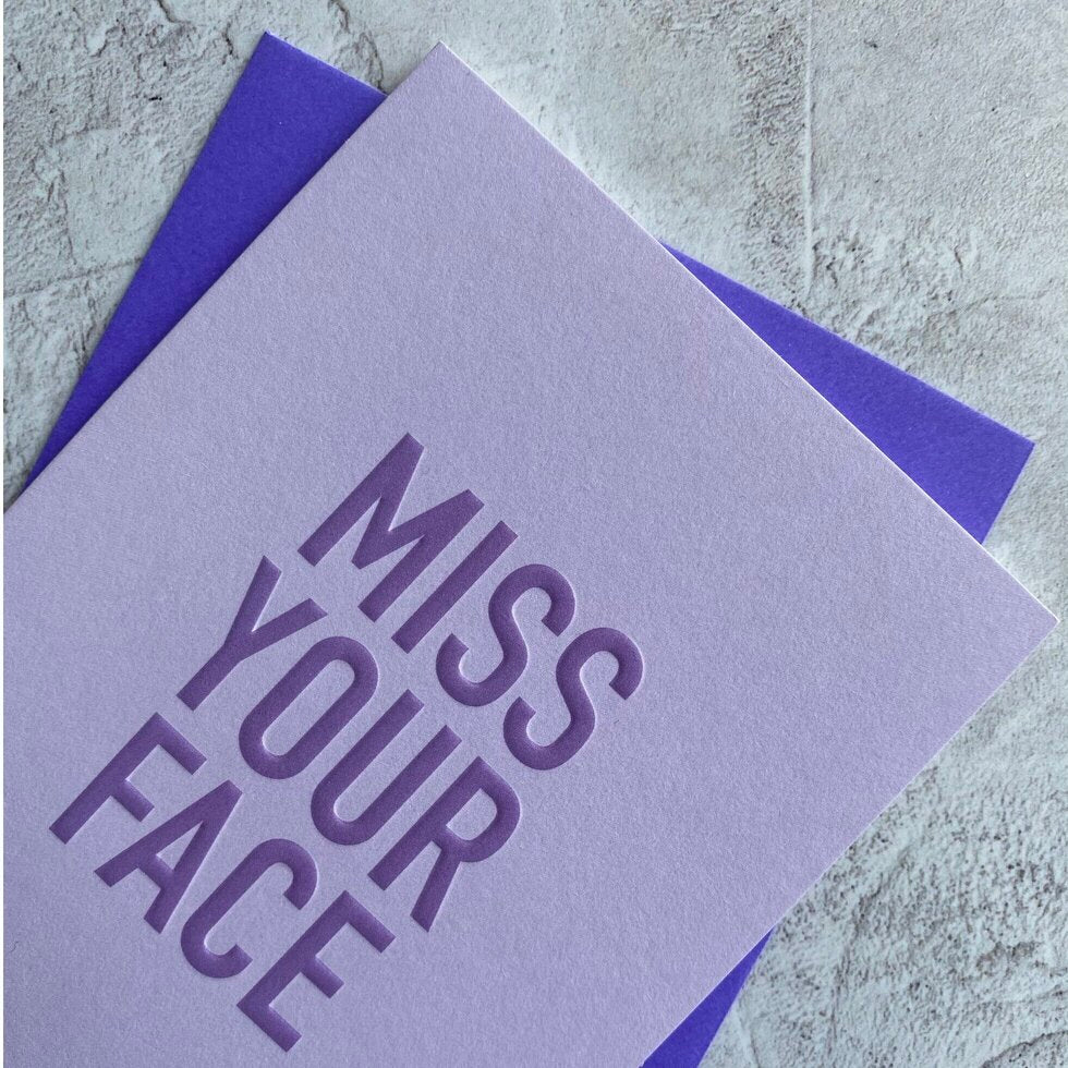 Type Dreams Miss Your Face Greetings Card by Heyyy