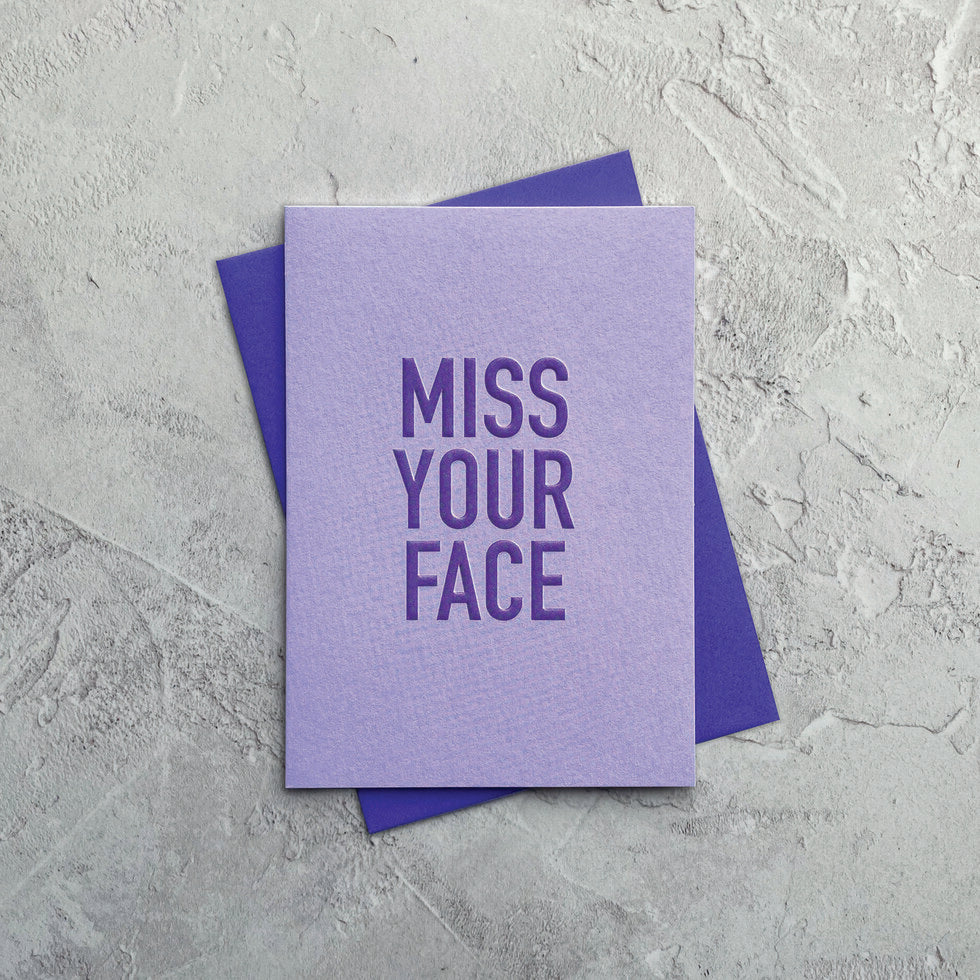 Type Dreams Miss Your Face Greetings Card by Heyyy