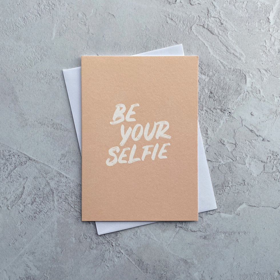 Type Dreams Be Yourselfie Greetings Card by Heyyy