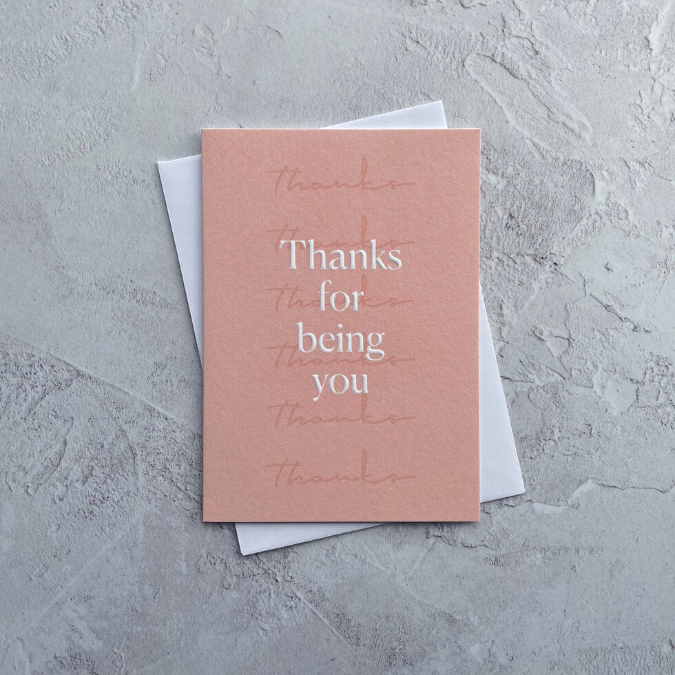 Type Dreams Thanks for Being You Greetings Card by Heyyy