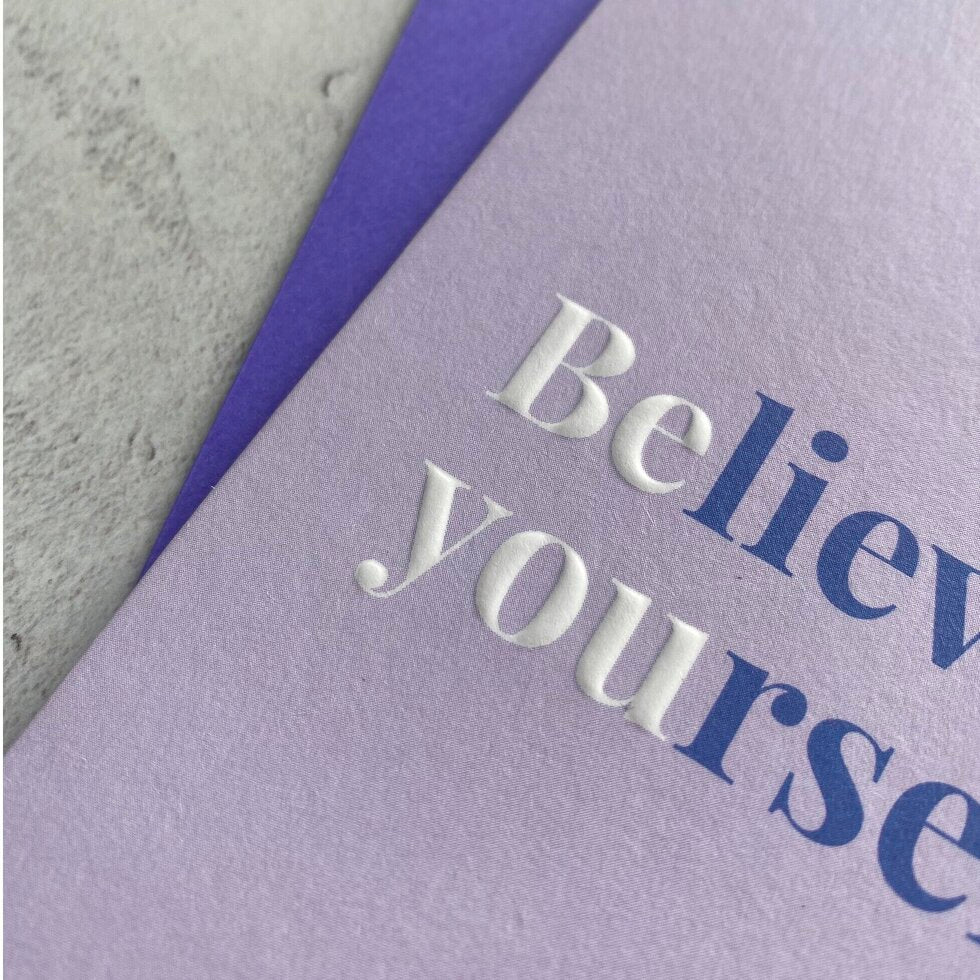 Type Dreams Believe in Yourself Greetings Card by Heyyy