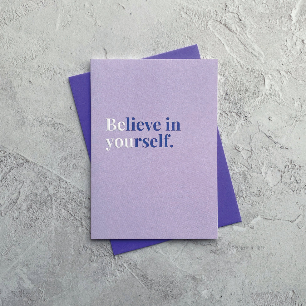 Type Dreams Believe in Yourself Greetings Card by Heyyy