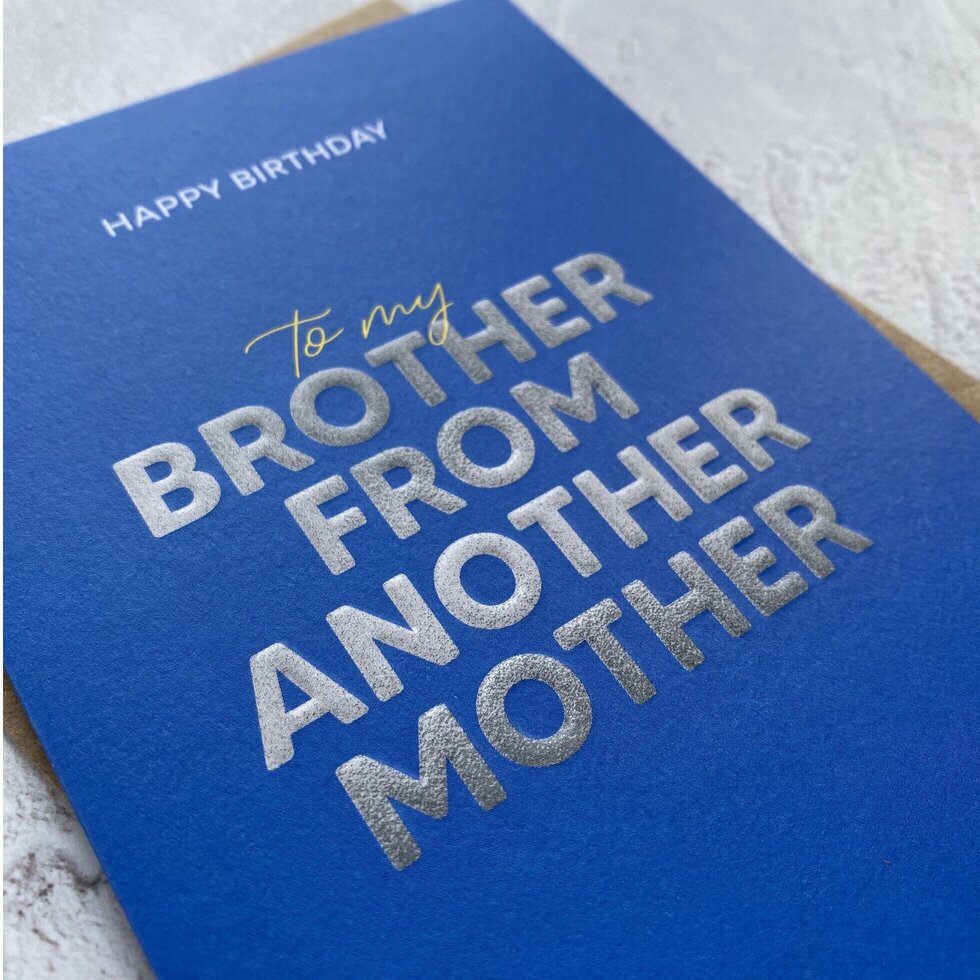 Type Dreams Brother from Another Mother Greetings Card by Heyyy