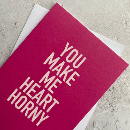 Type Dreams Heart Horny Greetings Card by Heyyy