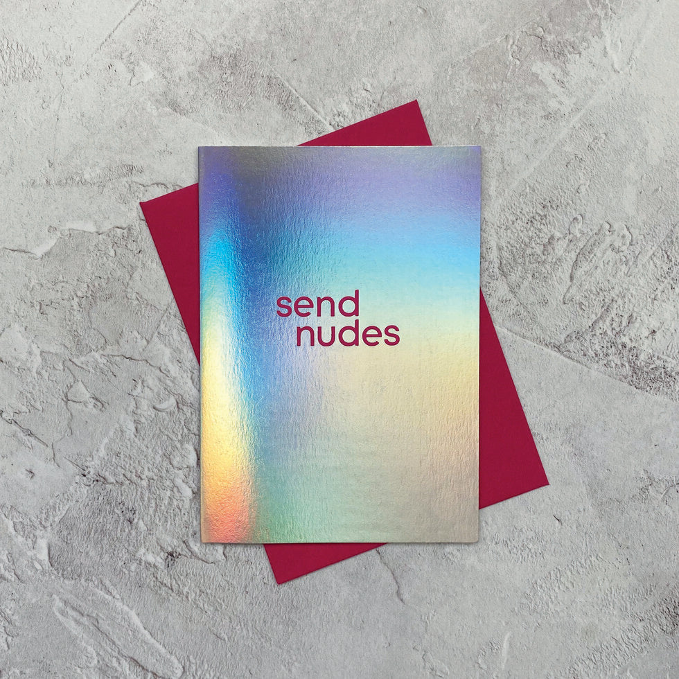 Type Dreams Send Nudes Greetings Card by Heyyy