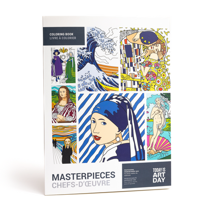 Today is Art Day Masterpieces colouring book front cover