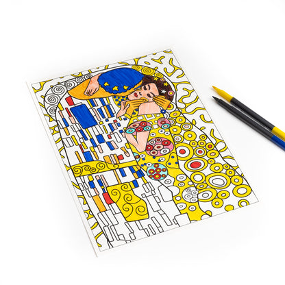 Masterpieces colouring book inside page