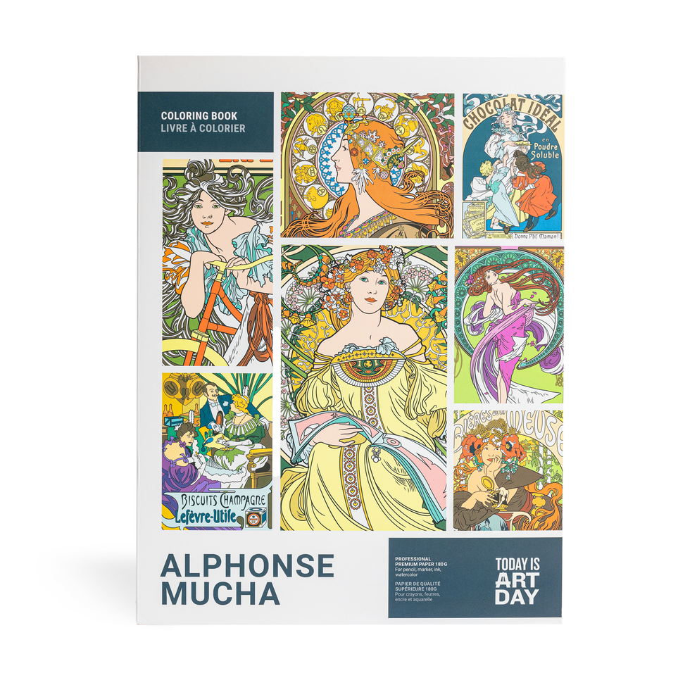 Alphonse Mucha Colouring Book | Today is Art Day – The Pen and Paper ...