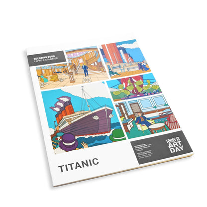 Titanic colouring book – illustrated page