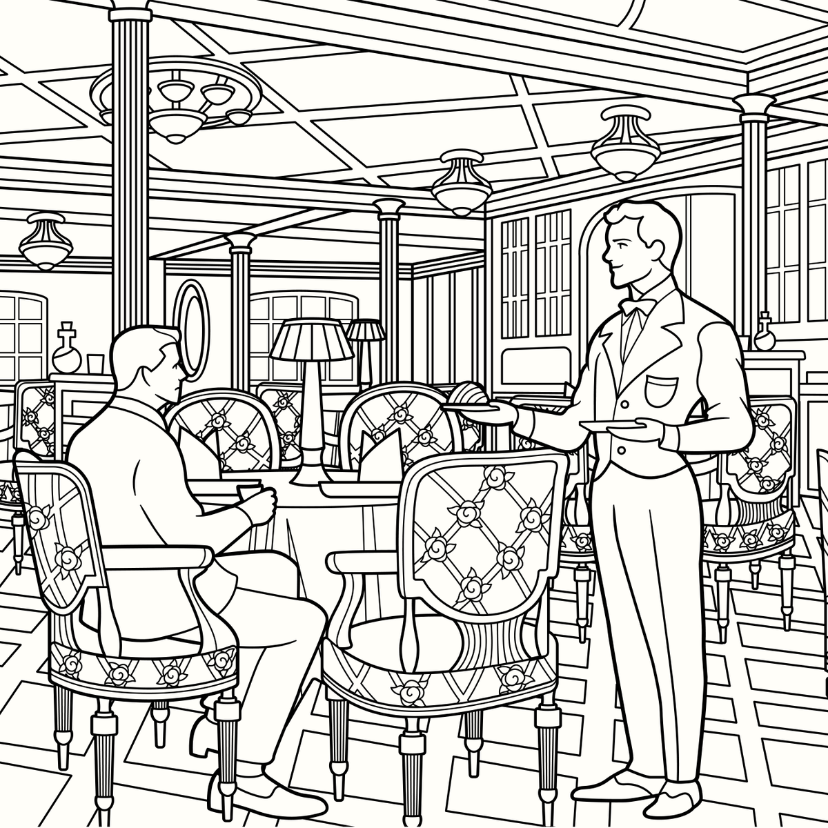 Titanic colouring book – page spread