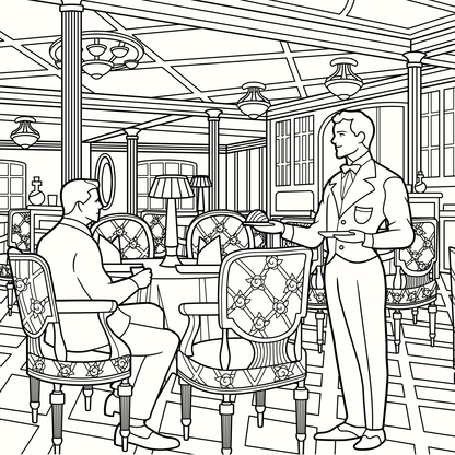 Titanic colouring book – page spread
