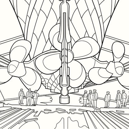 Titanic colouring book – coloured example page