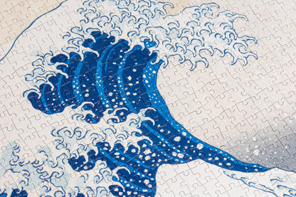 Great Wave off Kanagawa puzzle in progress