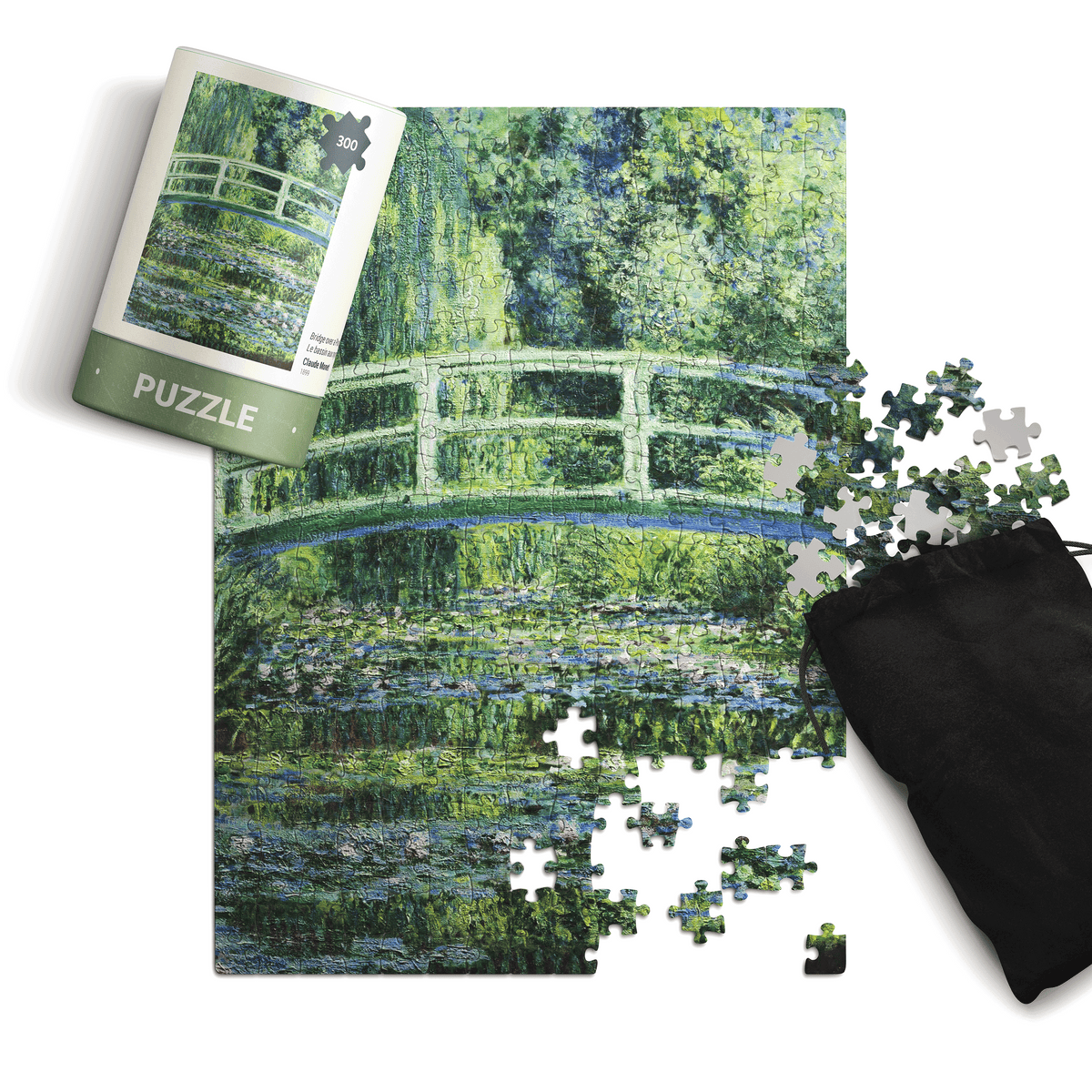 Monet Bridge over a Pond of Water Lilies 300 piece puzzle completed