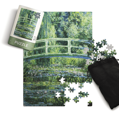 Monet Bridge over a Pond of Water Lilies 300 piece puzzle completed