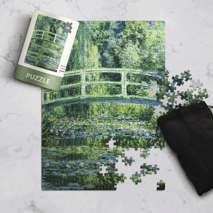 Monet Bridge over a Pond of Water Lilies jigsaw puzzle – detail view
