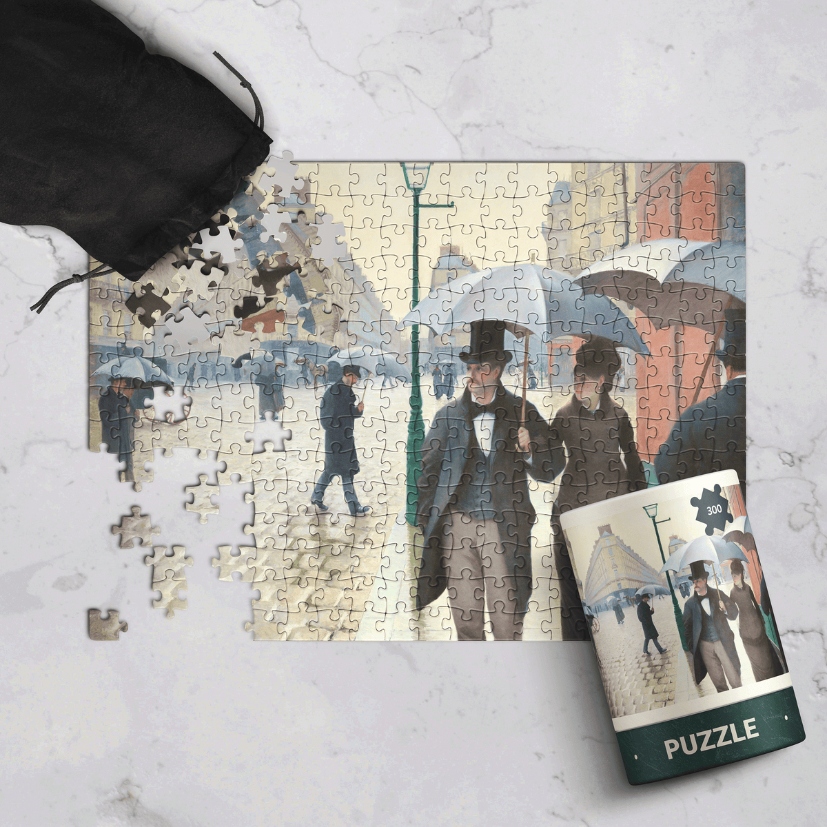 Caillebotte Paris Street Rainy Day jigsaw puzzle – detail view