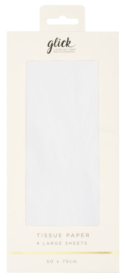 Glick Tissue Paper (4 Large Sheets 50x75cm) - White