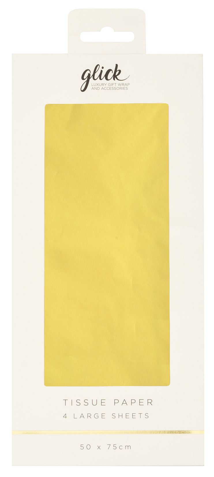 Glick Tissue Paper (4 Large Sheets 50x75cm) - Plain Lemon