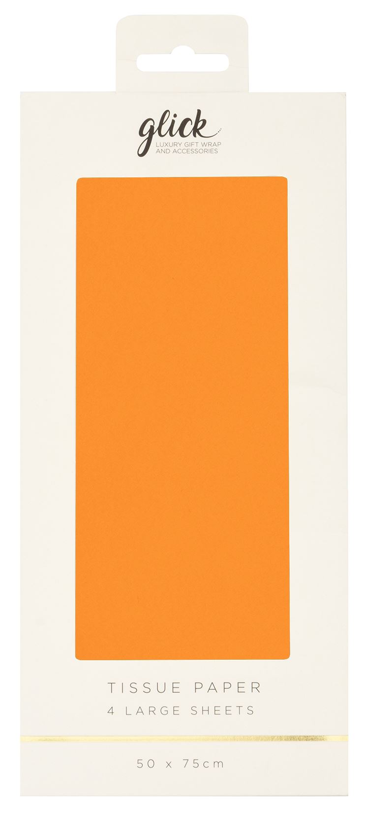 Glick Tissue Paper (4 Large Sheets 50x75cm) - Plain Neon Orange