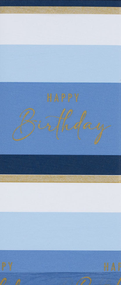 Birthday Stripe Blue Patterned Tissue Paper