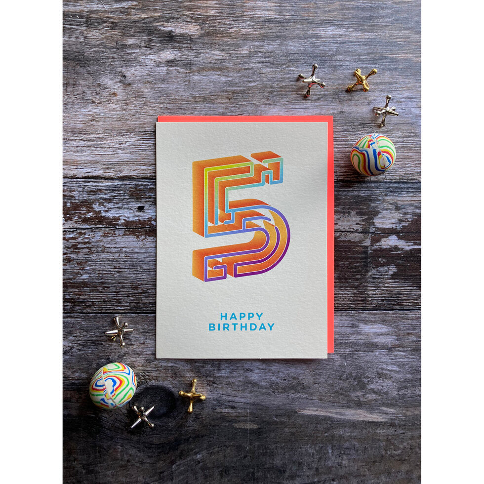 Tiny & Terrific Age 5 Puzzle 5th Birthday Card by Heyyy
