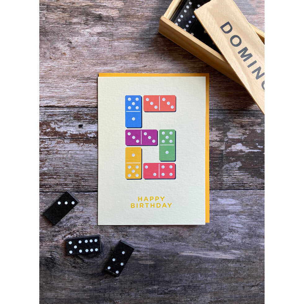Tiny & Terrific Age 6 Dominoes 6th Birthday Card by Heyyy
