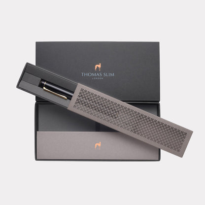Thomas Slim Tangier 1680 Fountain Pen – Classic Black & Steel