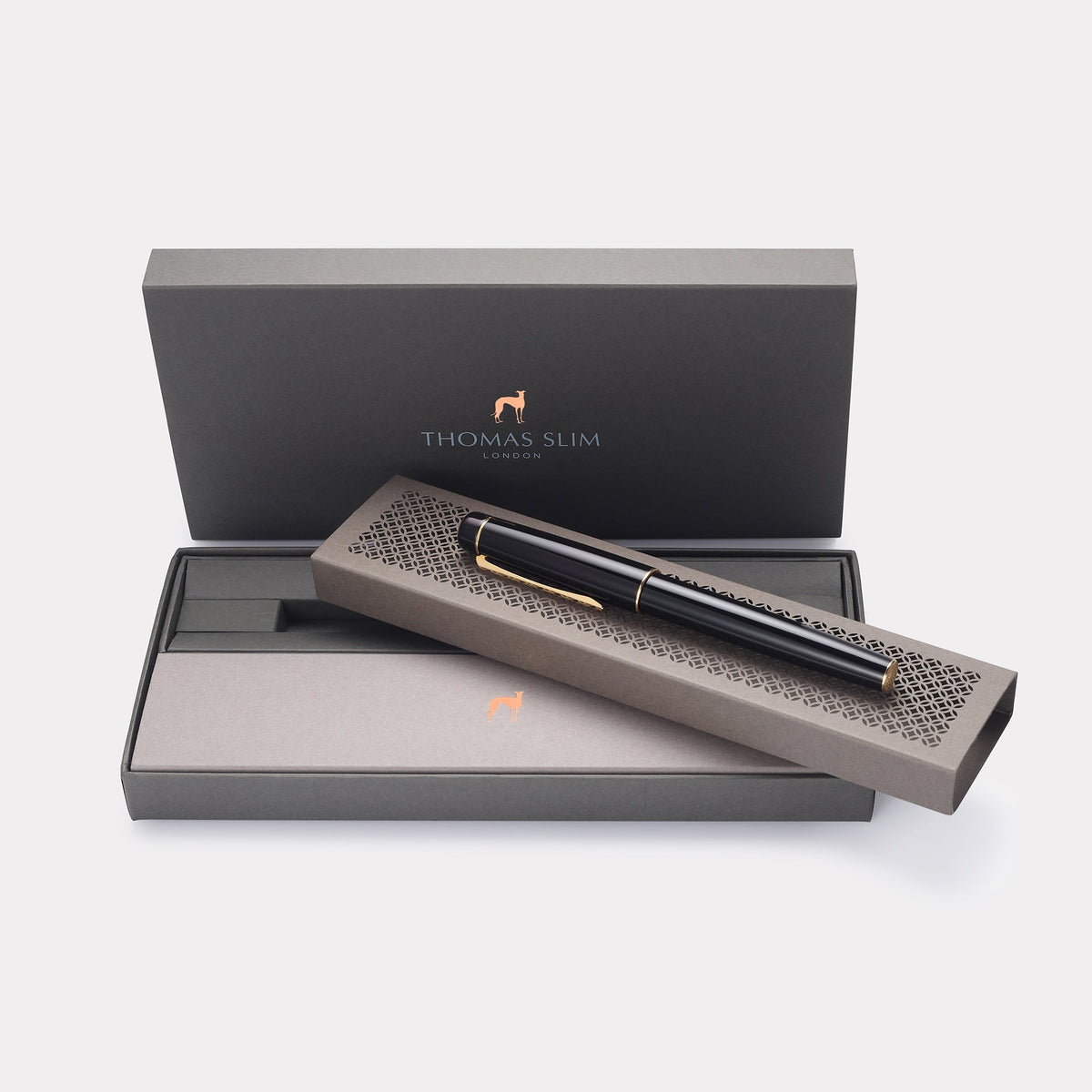 Thomas Slim Tangier 1680 Fountain Pen – Classic Black & Gold
