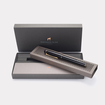 Thomas Slim Tangier 1680 Fountain Pen – Classic Black & Gold