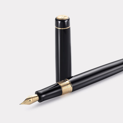 Thomas Slim Tangier 1680 Fountain Pen – Classic Black & Gold