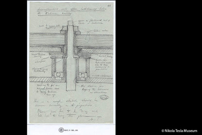 Paperblanks Tesla, Sketch of a Turbine Mini Hardback Journal – Plain, 176 Pages – design detail