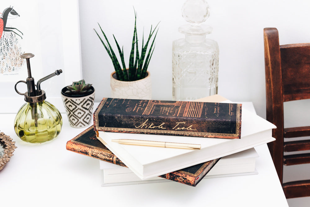 Paperblanks Tesla, Sketch of a Turbine Ultra Hardback Journal – Plain, 144 Pages – design detail