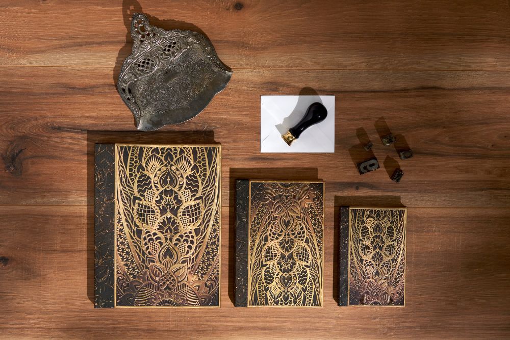Paperblanks The Chanin Rise Midi Hardback Journal – Lined, 144 Pages – design detail