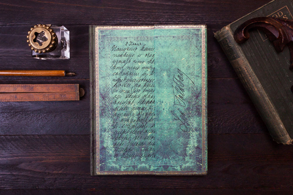 Paperblanks Tolstoy, Letter of Peace Mini Hardback Journal – Lined, 176 Pages – design detail