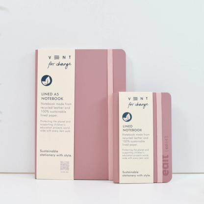 VENT Luxury EDIT A5 Recycled Leather Notebook – Powder Pink