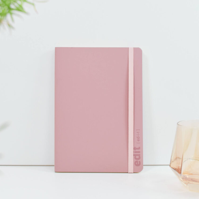 VENT Luxury EDIT A5 Recycled Leather Notebook – Powder Pink